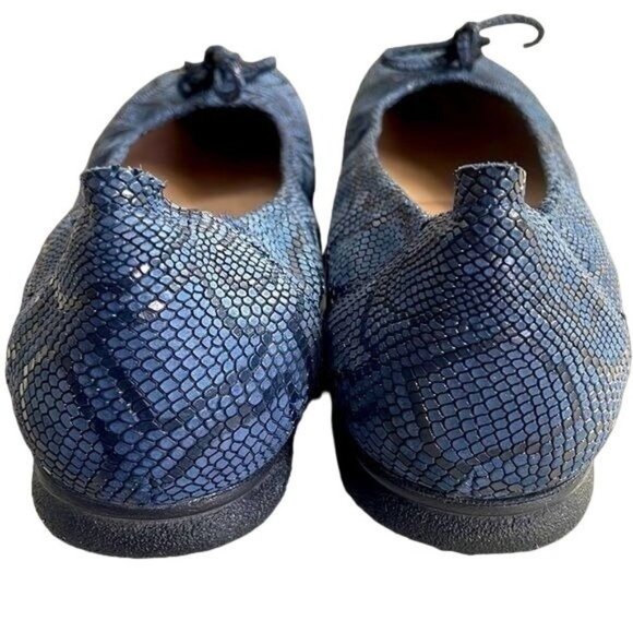 Sabrinas Blue Leather Snakeskin Ballet Comfort Flats Shoes Slip-On Size 38 - Picture 5 of 11